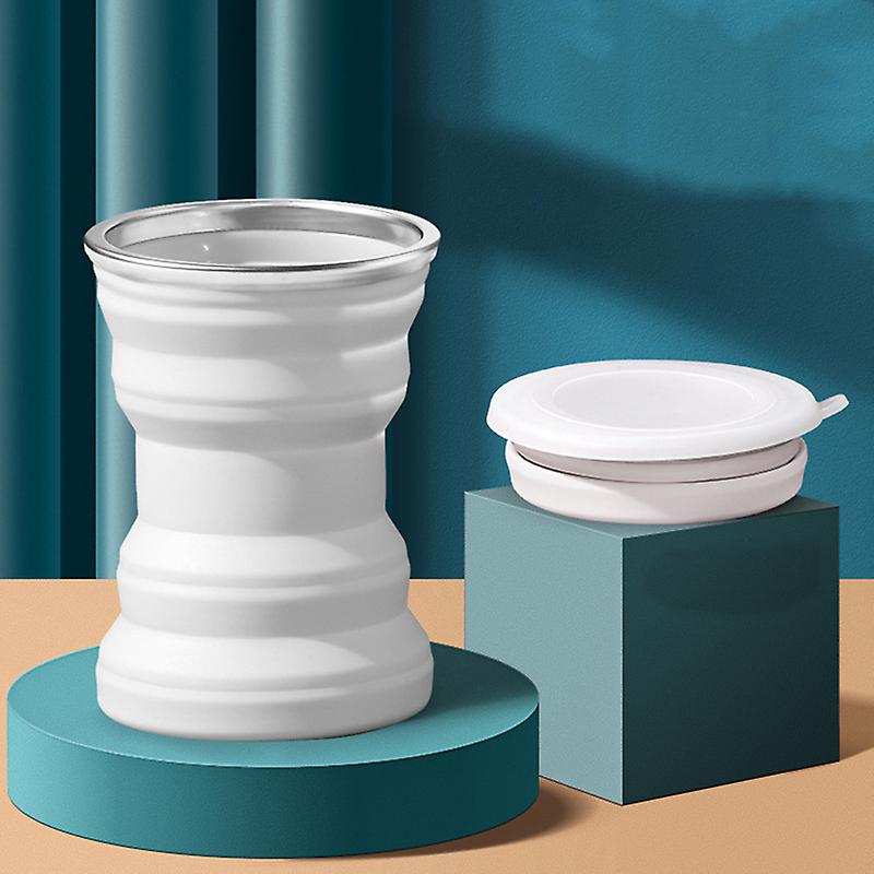 Folding Water Bottle Cup 320ml Foldable Silicone Coffee Drinking Cups Mugs