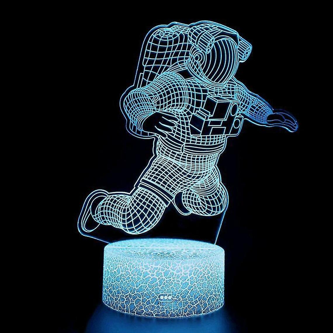 3d Astronaut Night Light, Optical Astronaut Rocket Ghost Light Home Decoration Bedroom Lamp With Remote Control 16 Colors Change Miracle Christmas Bir