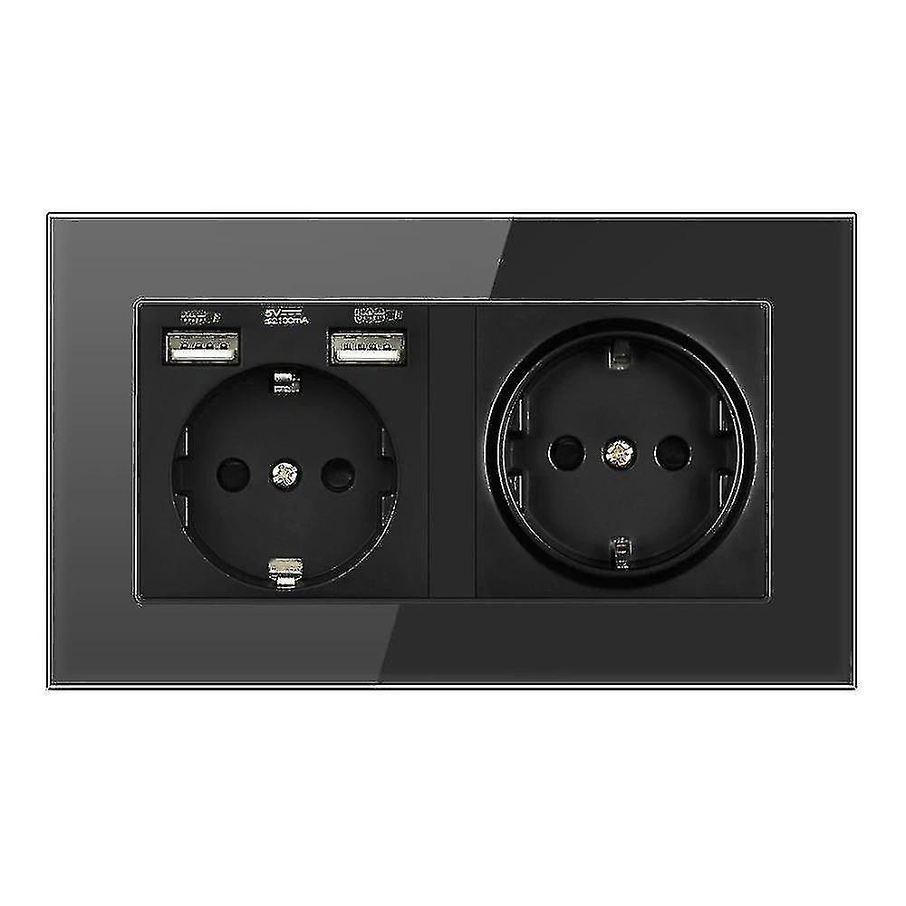 Eu Standard Grounded Electrical Socket Usb Outlet Strip