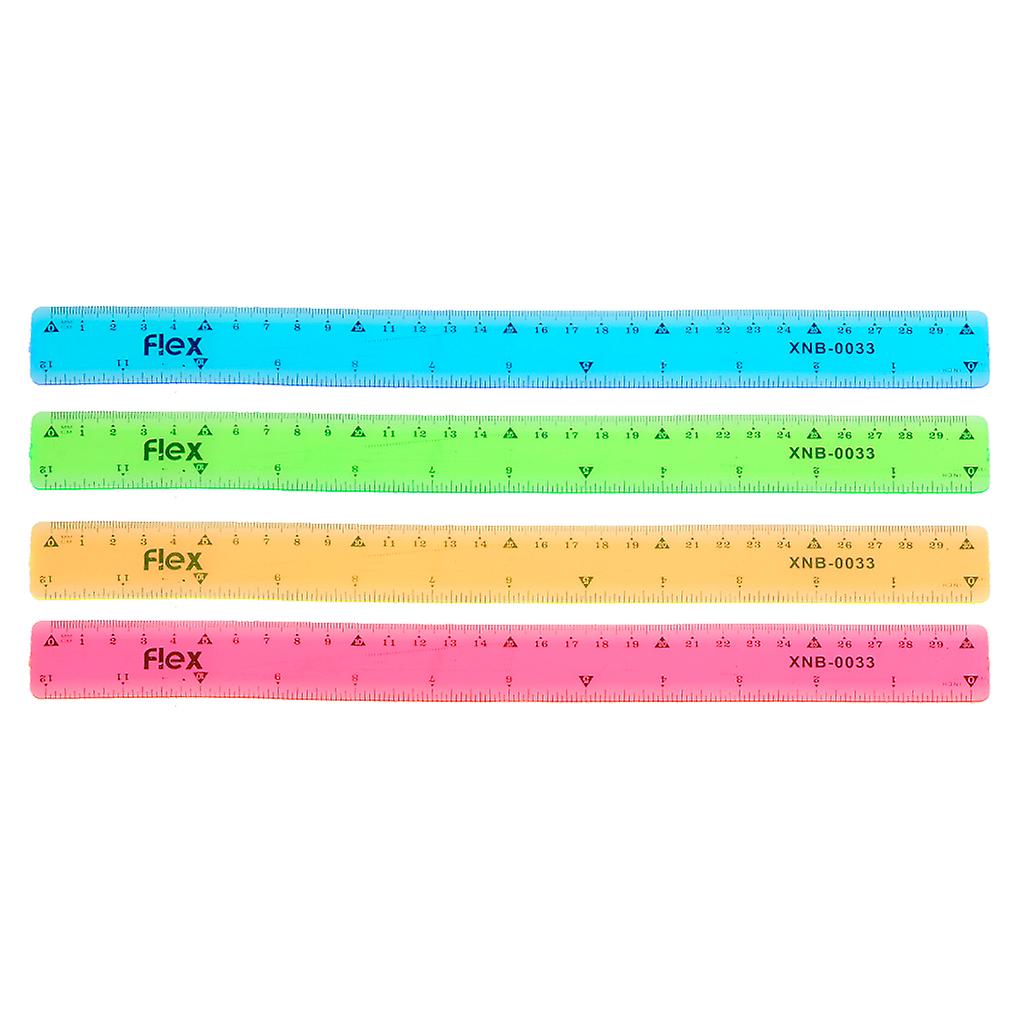 Transparent Ruler Dual-scale Plastic Straight Ruler Flexible Bendable PVC Ruler