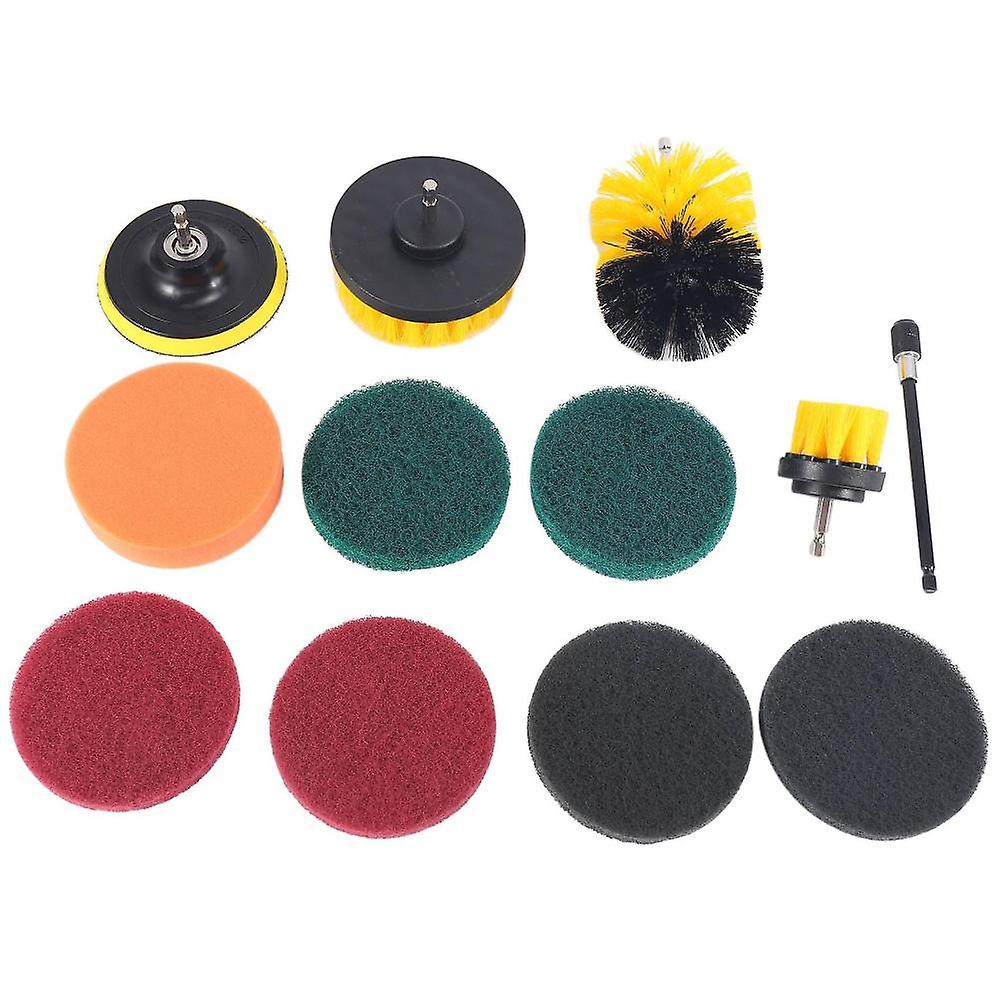12 Piece Drill Brush Scrub Pads Scrubber Brush With Extended