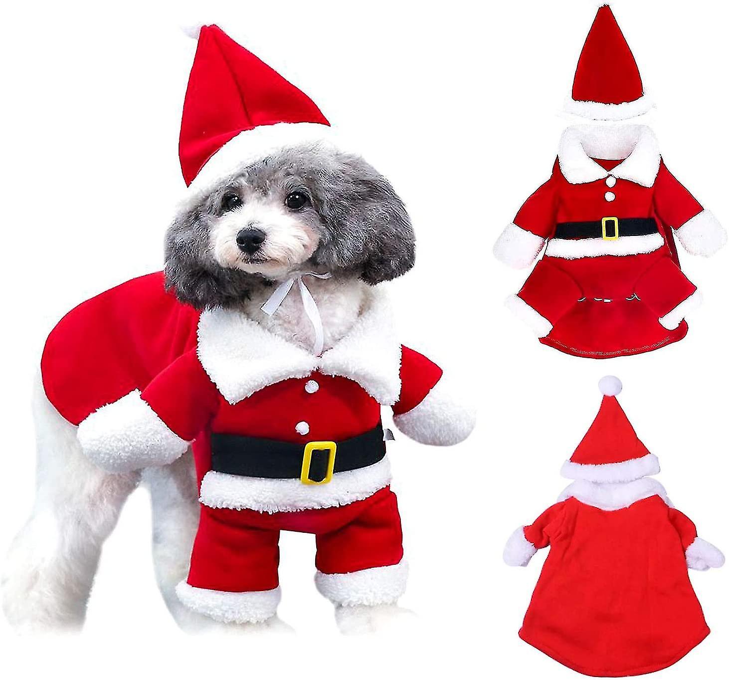 Dog And Cat Santa Claus Costume, Christmas Pet Clothes Cute Santa Claus Clothes For Dog Pet Christma