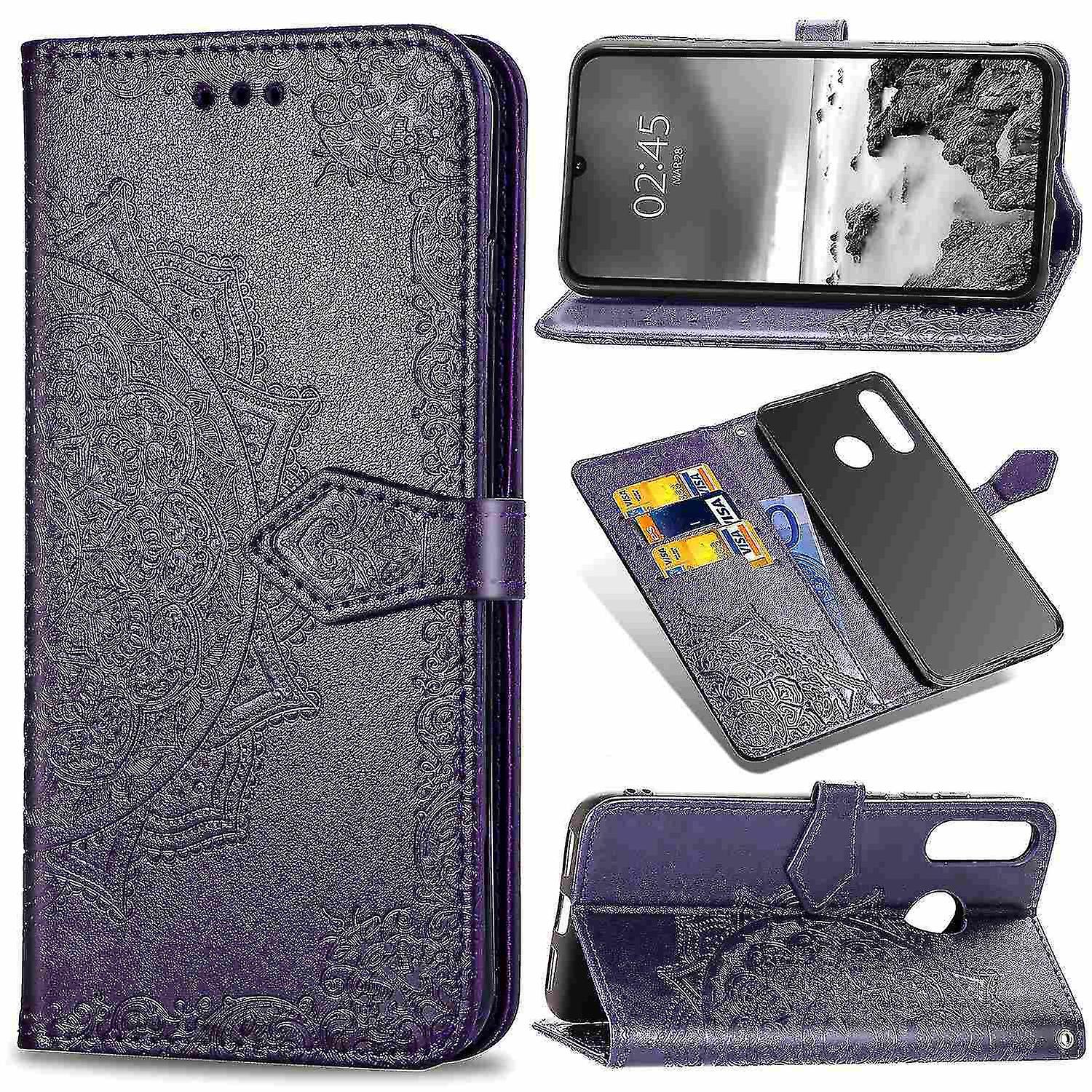 Compatible With Compatible With Huawei P30 Lite Case Leather Wallet Cover Emboss Mandala Magnetic Fl