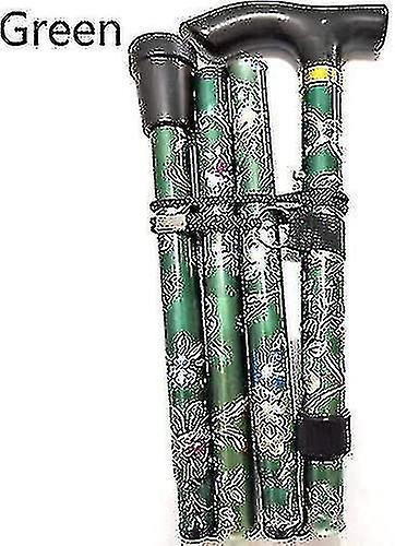 Folding Walking Stick Adjustable Aluminium Floral Walking Cane For Hiking Camping Durable Mobility A