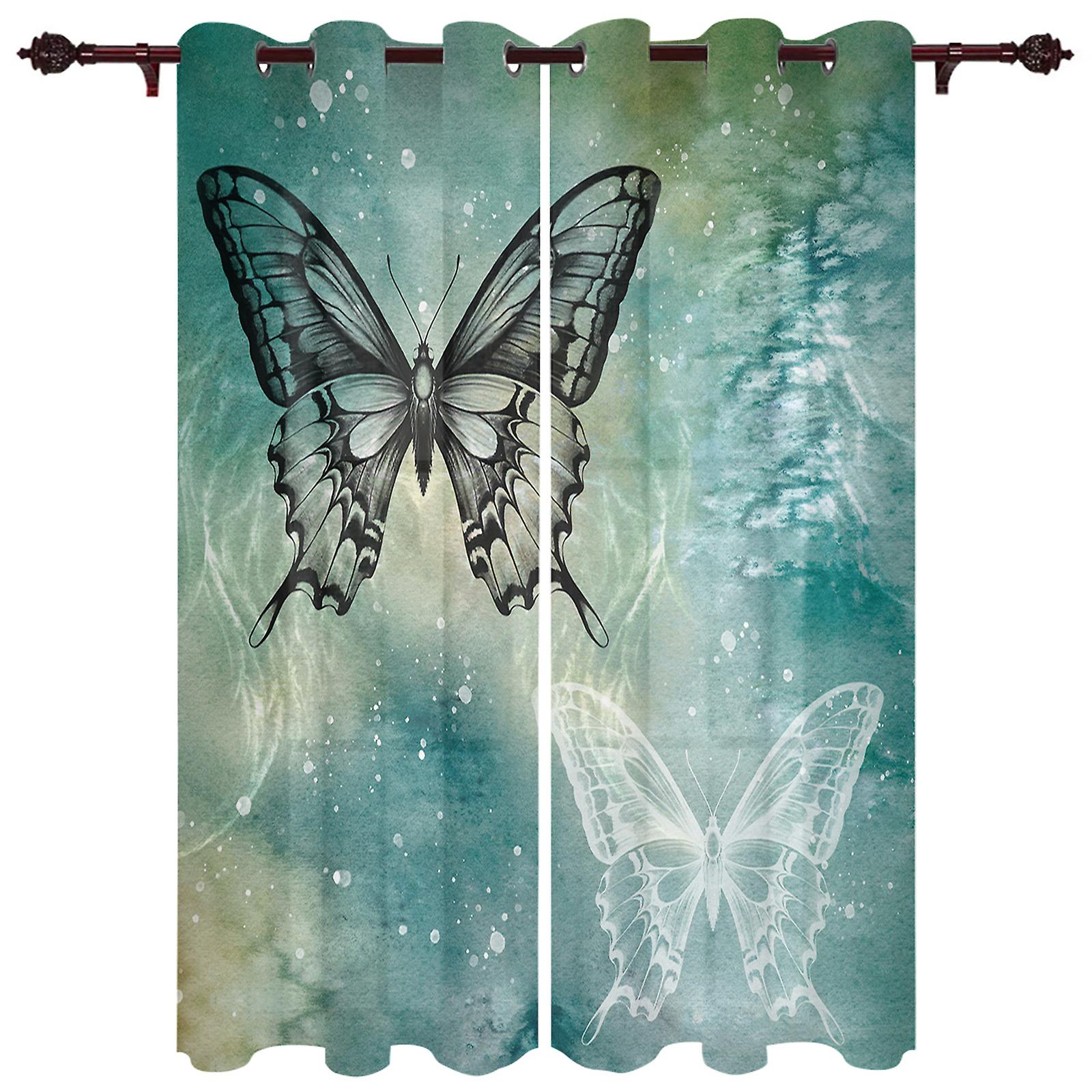 Butterfly Dots Gradient Window Curtains For Living Room Luxury Modern