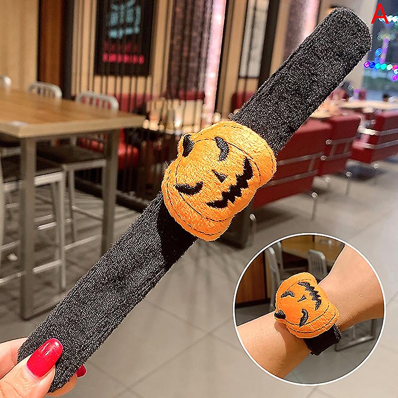 Halloween Pumpkin Clap Circle Ghost Wristband Slap Bracelets Spider Hand Ring