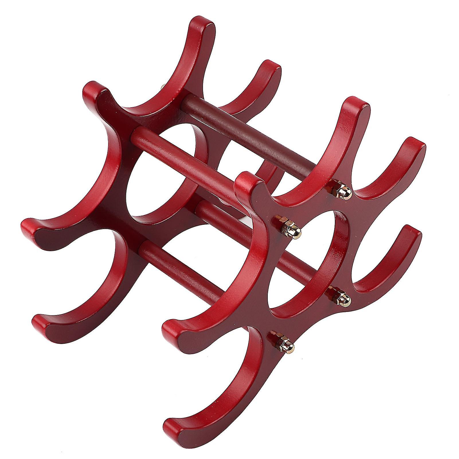 Wooden wine rack, 6 bottle wine rack