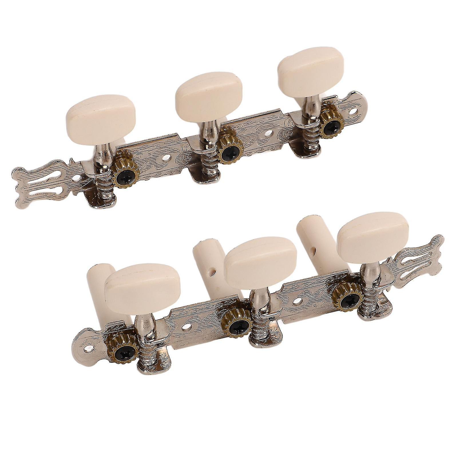 2Pcs Guitar Tuning Pegs String Machine Heads Tuner Keys for Classical Guitars Round White