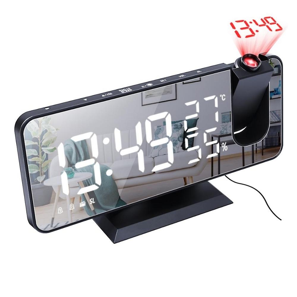 Projection alarm clock (time + projection + temperature and humidity + radio)