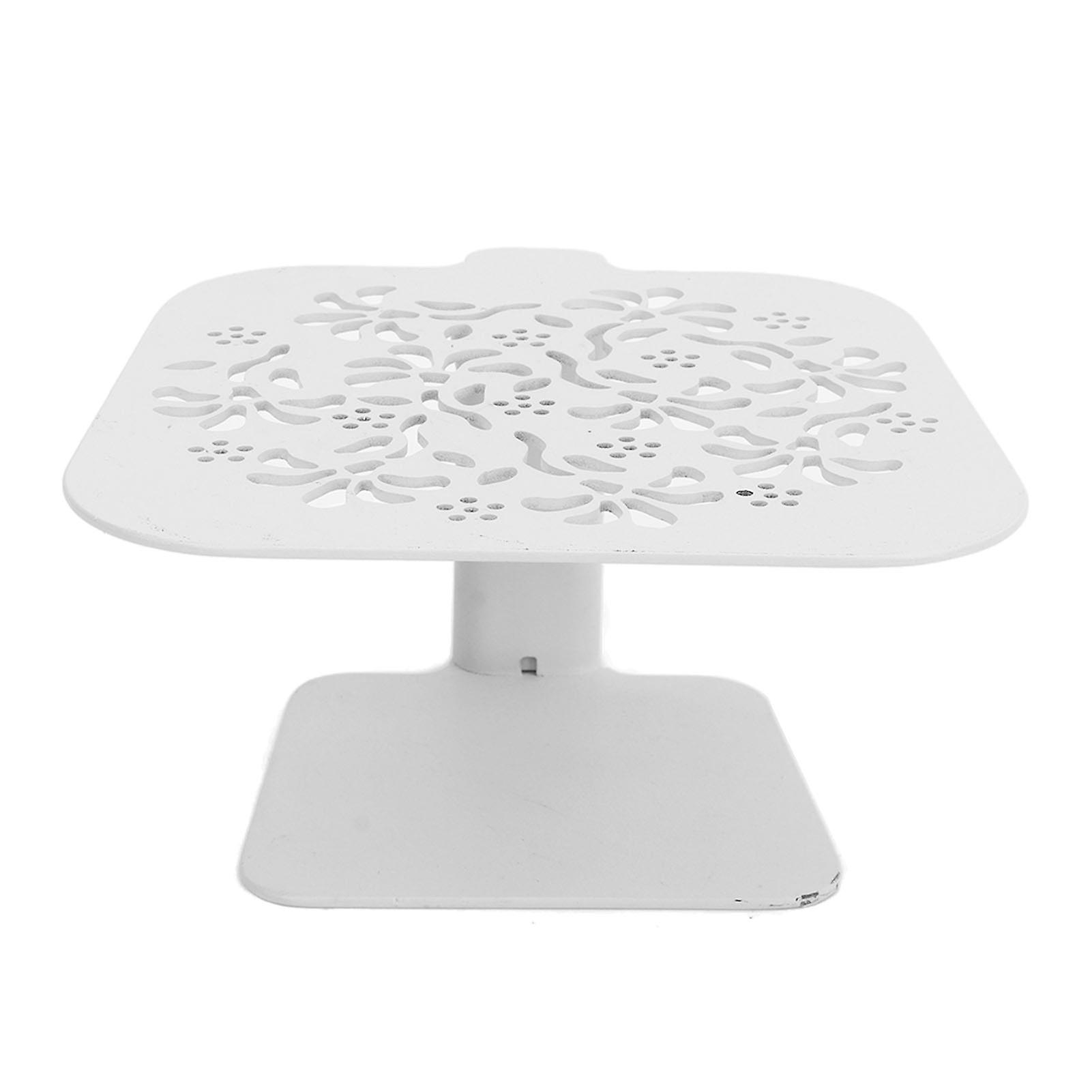 Coffee Machine Weighing Stand, Carbon Steel, Adjustable Height, Waterproof, Scale Rod Protector, White Cherry Blossom Pattern