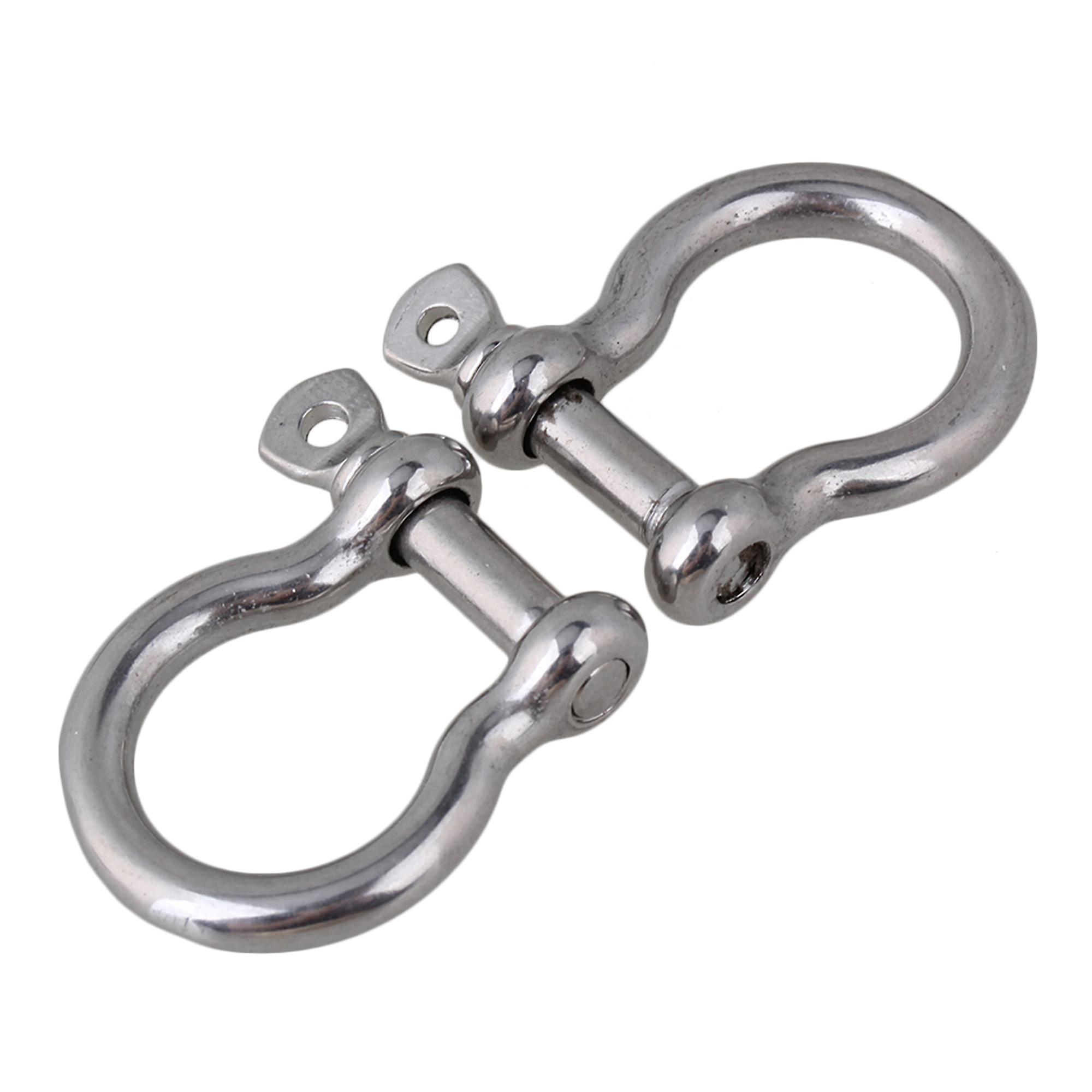 Silver Color Screw Pin Bow Anchor Bow Shackle European Style M5 Pack of 5