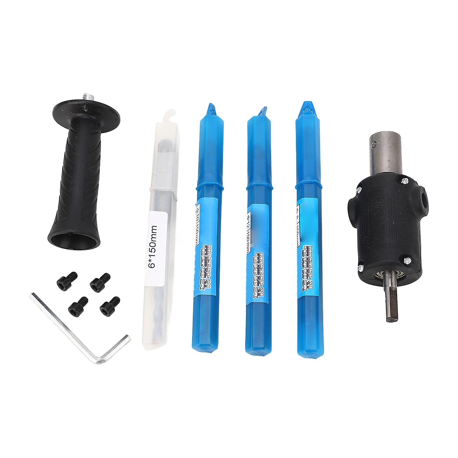 Electric Drill to Hammer Adapter Conversion Head with Bits Screws Handle Power
