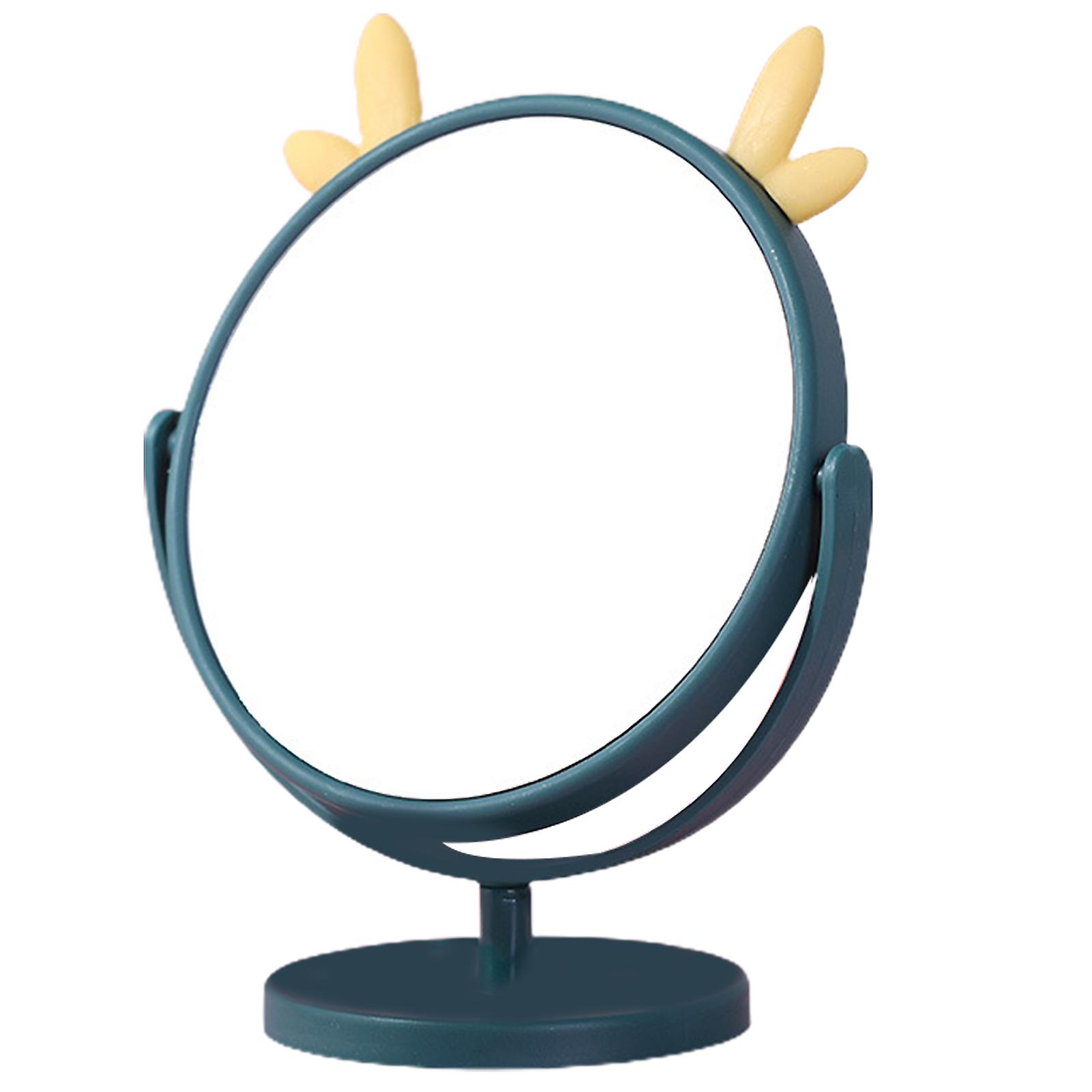 Round Vanity Mirror with Cute Ear Shape 360 Degrees Rotation Suit for Bedroom