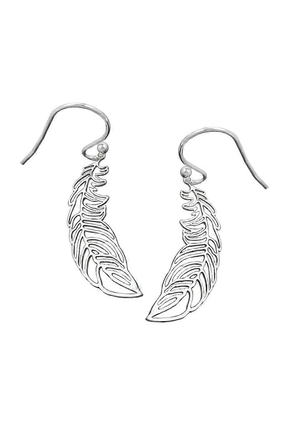 Hook Earrings Feather/ Leafs Silver 925 - Gl91265