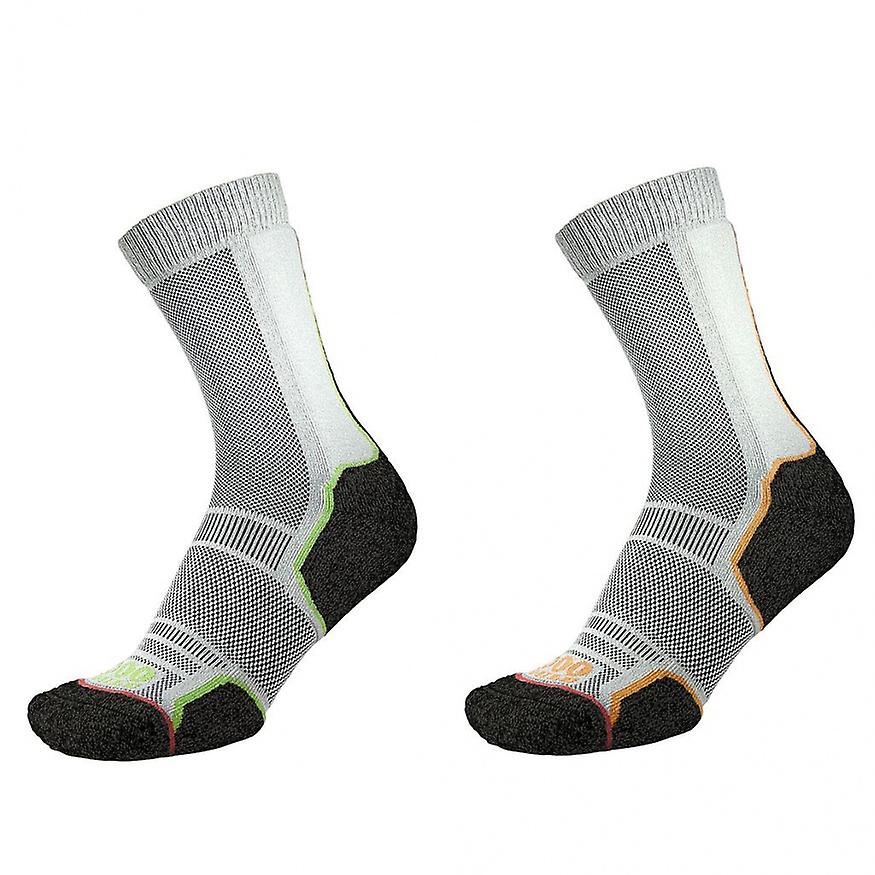 1000 Mile Trek chaussette Twin Pack | Gris|Orange|Gris|Vert