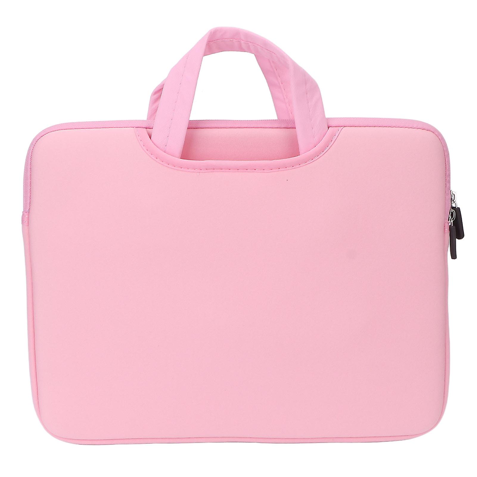 13in Laptop Bag 360° Protection Smoother Zipper Pink Portable Scratch Resistant Notebook Handbag for Business TravellingPink