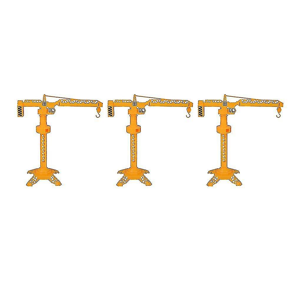 3pcs Cranes Model Rotate Durable Miniature Plastic Slewing Construction Crane Model Toy