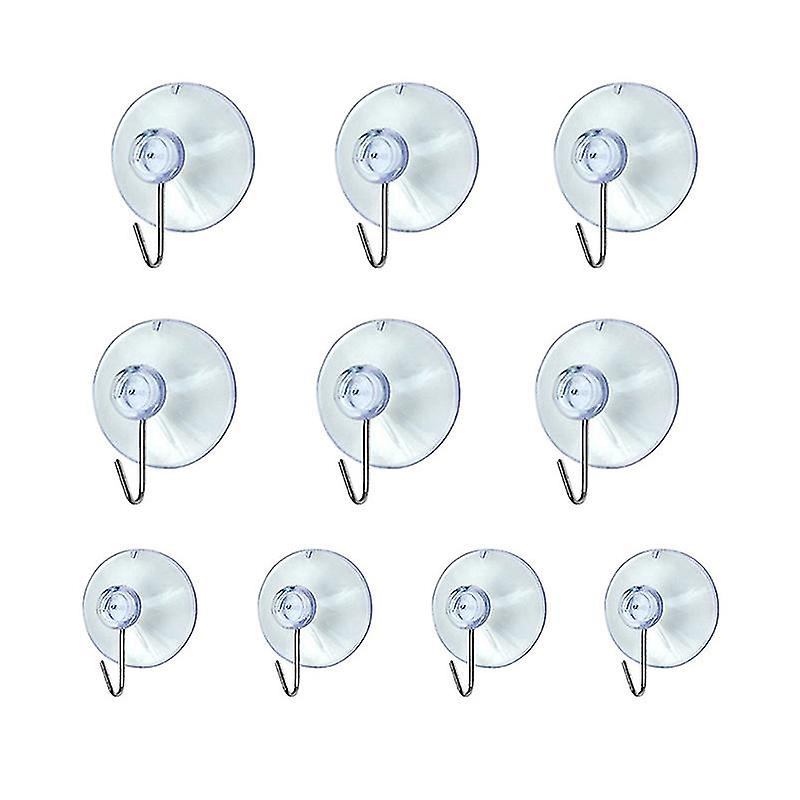 10 Windows Transparent Suction Cup Suction Cup Hook Clothes Jacket Metal Hook