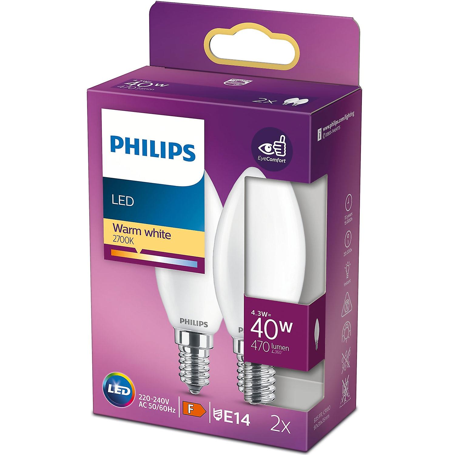 2-Pack LED E14 Kron 40W Frost 470lm