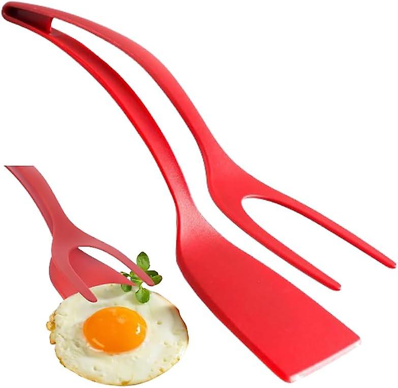 2 In 1 Grip Flip Tongs, 2024 Upgrade Egg Flipper Spatula Household 2-in-1 Grilling Flip Spatula Kitchen Tool Pancake Fish French Toast Omelet Making f