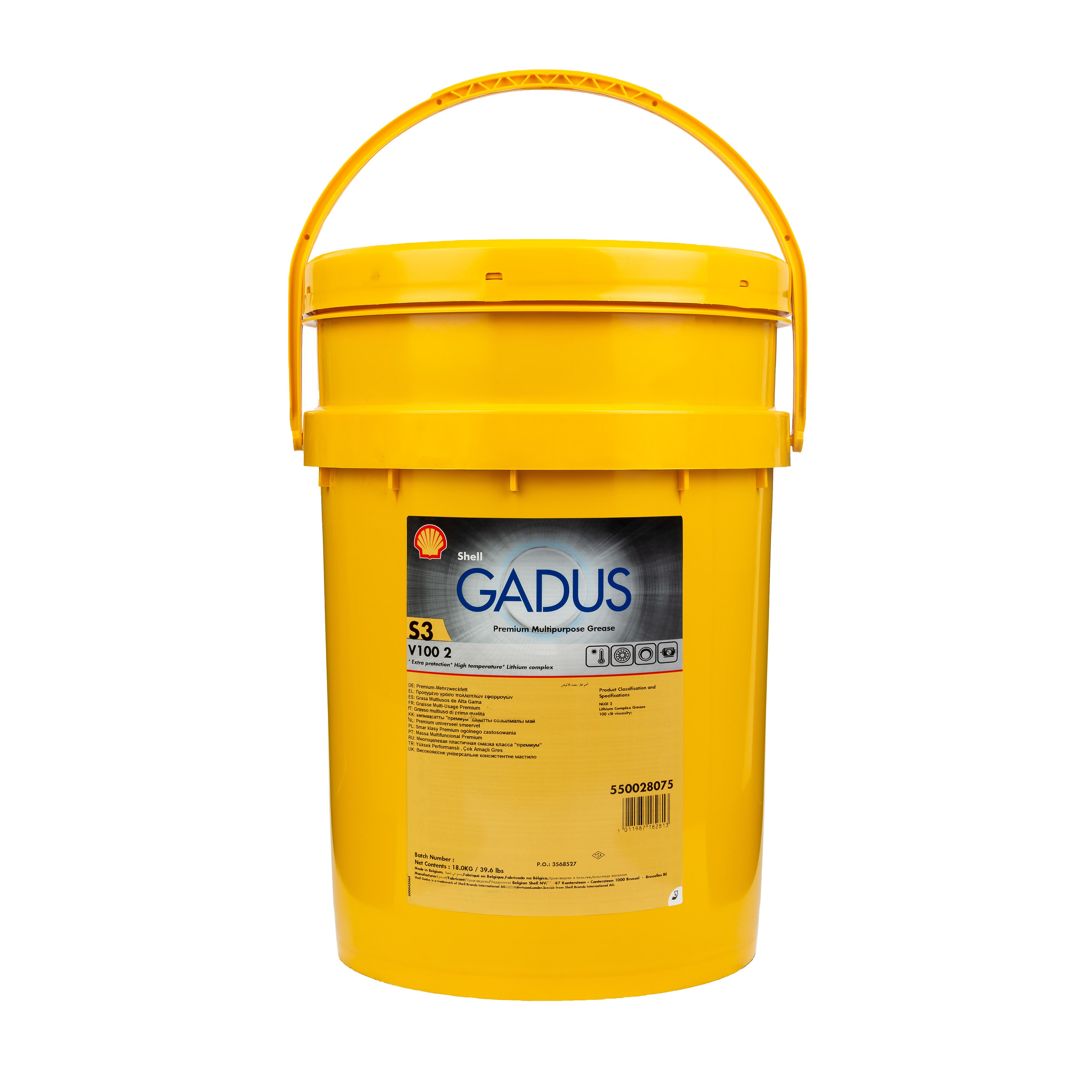 Shell 550028075 Gadus S3 V100 2 18Kg Premium Grease Multipurpose