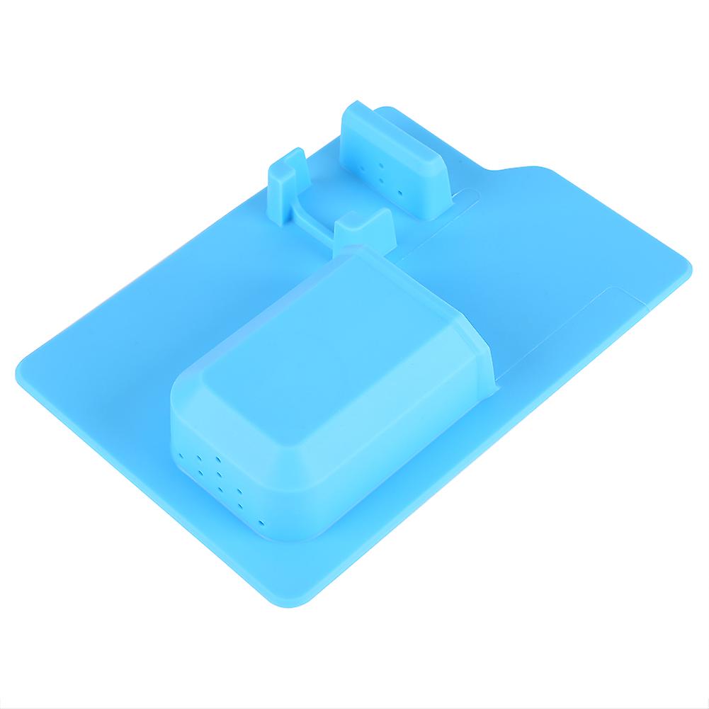 Silicone Toothbrush Toothpaste Razor Holder Bathroom Organizer Storage Rack Baskets Blue