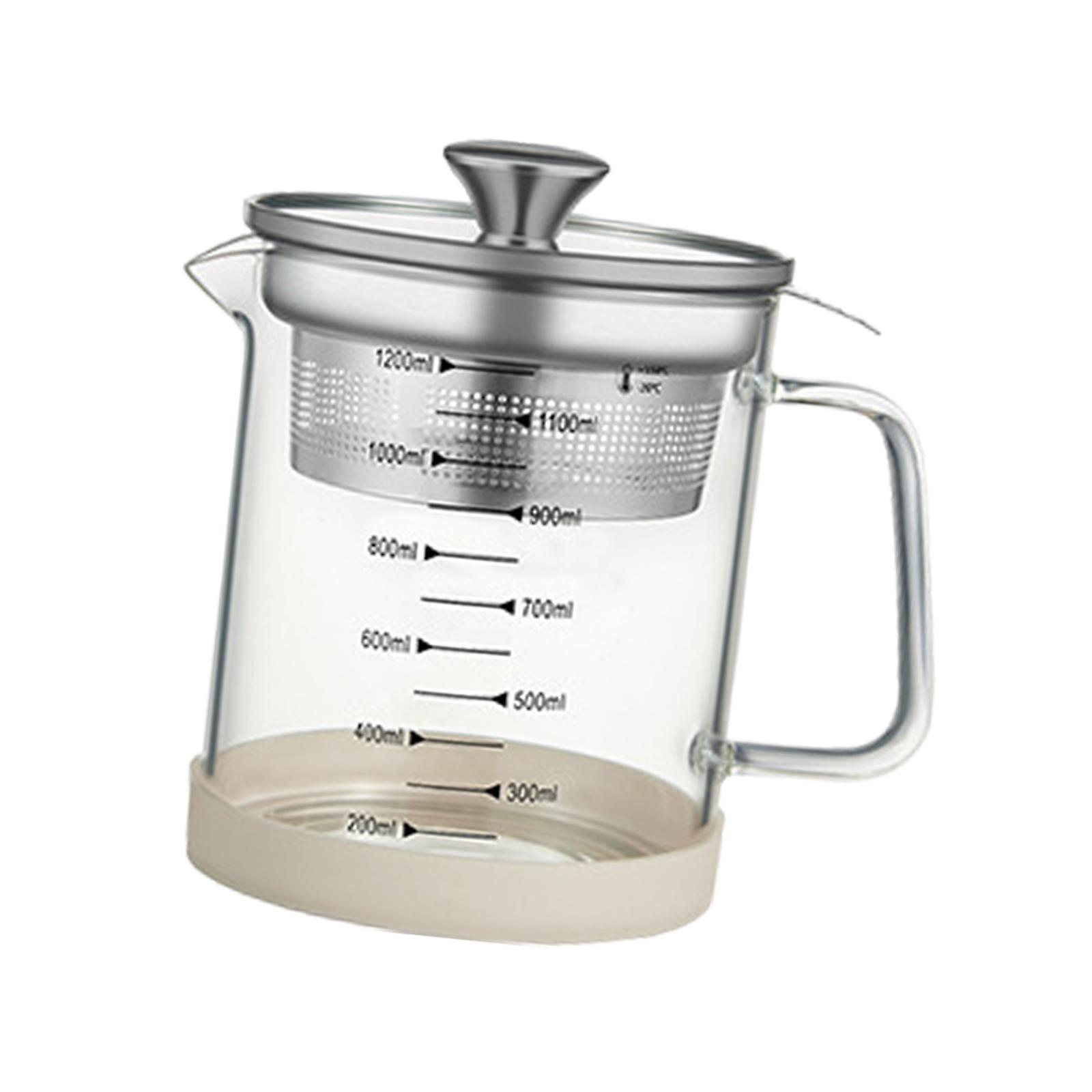 Soy Milk Filter Multipurpose Glass Teapot with Strainer Nut Milk 12x18cm 1.2L