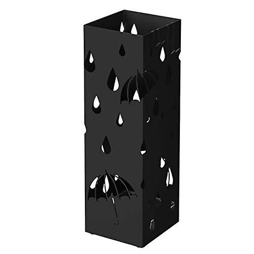 Stylish metal umbrella stand with drip tray and hooks