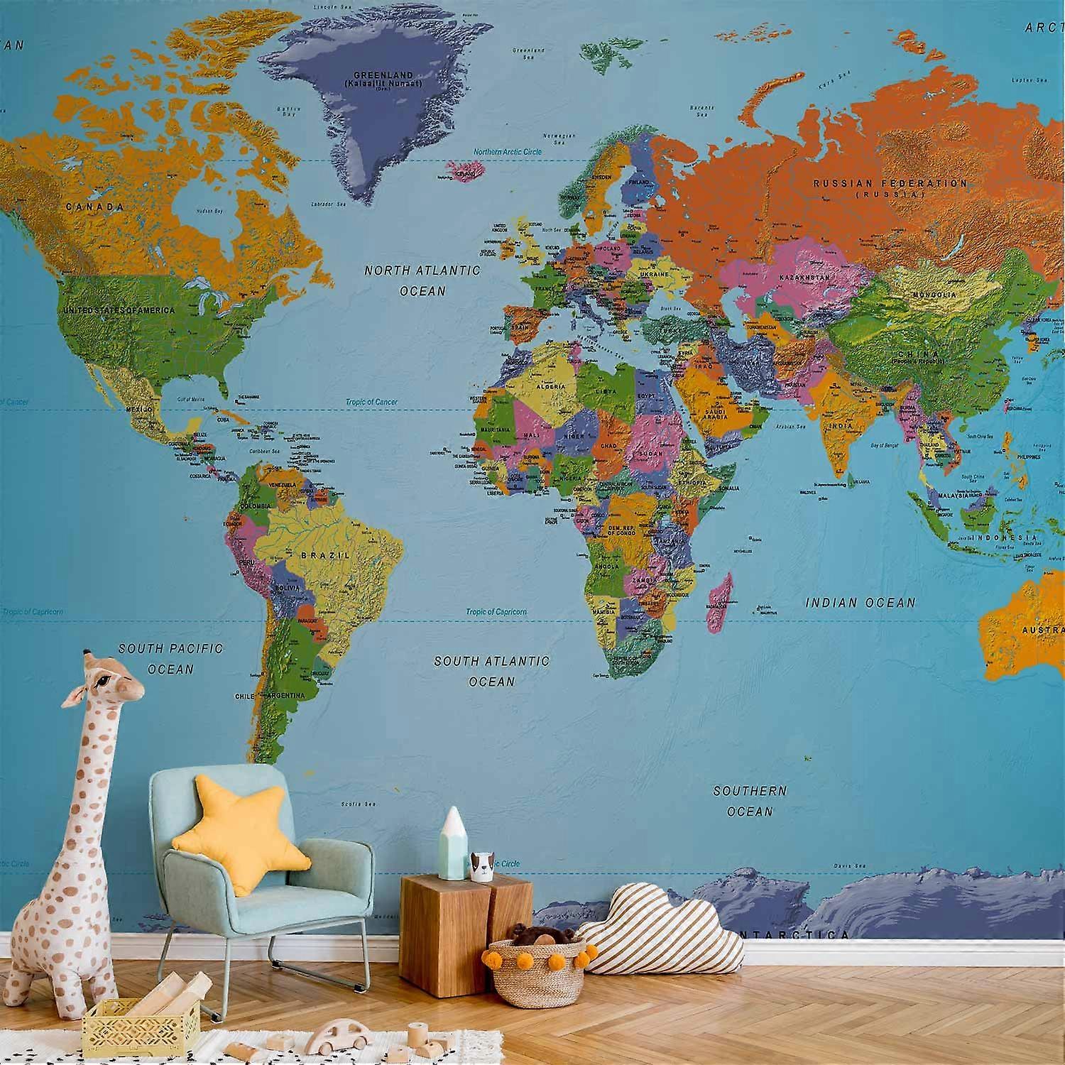 Wall Mural - World Map: Colourful Geography