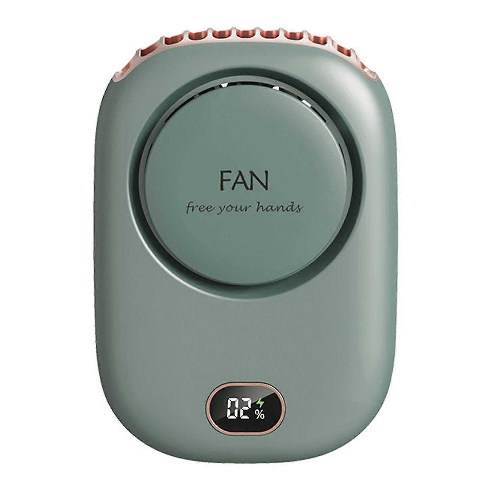 Portable Usb Halterneck Fan Silent Digital Display Leafless Desktop Hanging Waist Lazy Small Fan