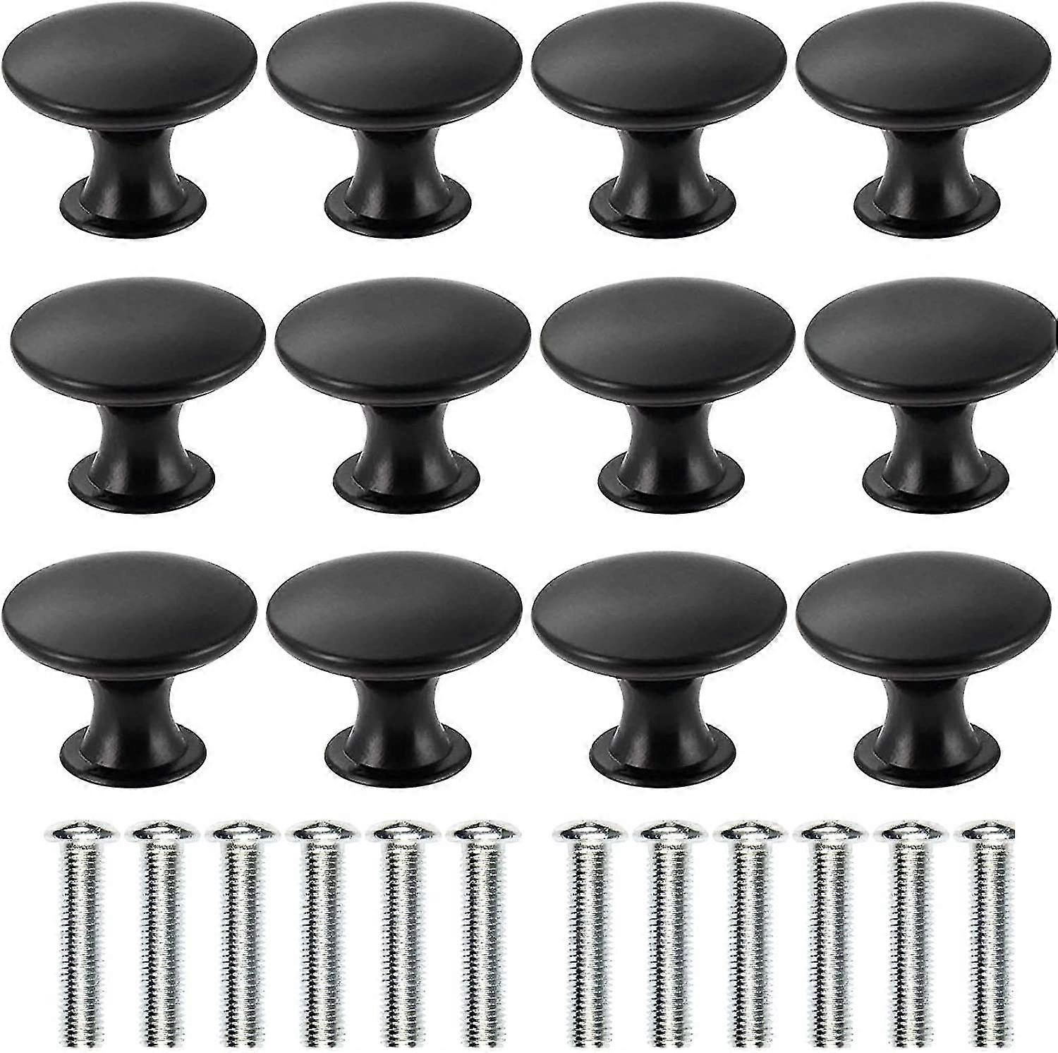 Set Of 12 Brass Drawer Knobs Handle,diameter 30mm,(black)