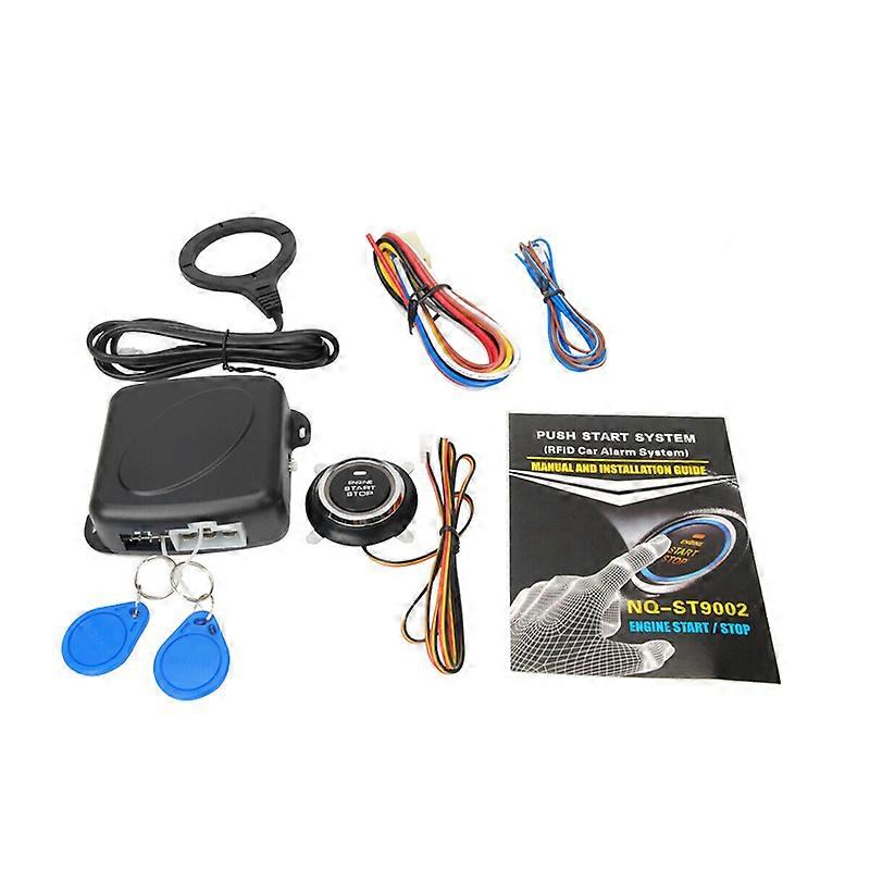 Ignition Car Key Systems Key blade Switch 12V RFID Engine Start Push Button less Smart Entry Kit Intelligent One- Starter System Accessories