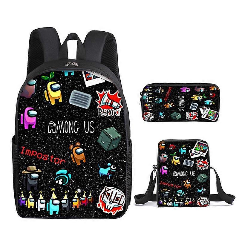Space Werewolf Kill Among Us backpack set, three piece student backpack, shoulder bag, pencil case
