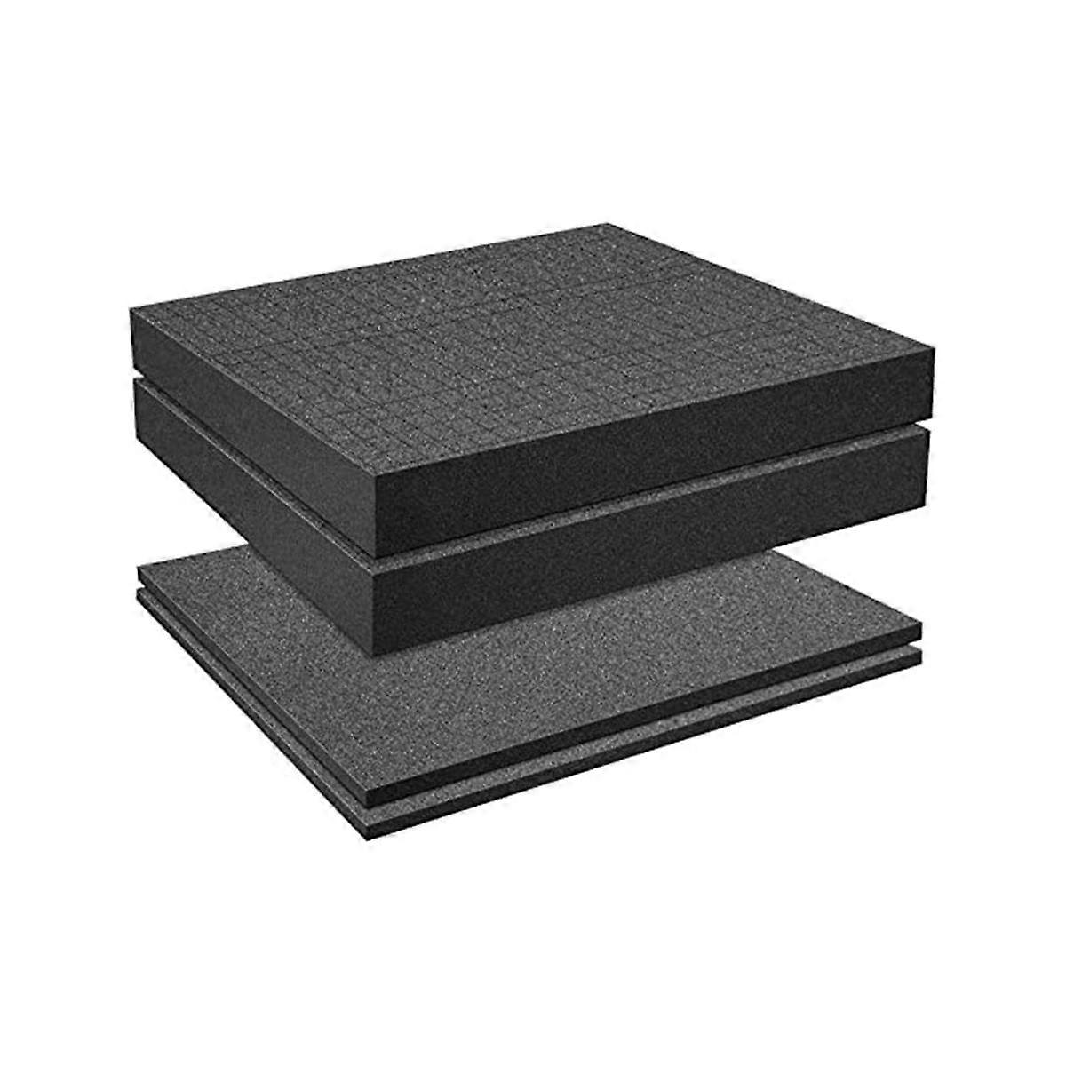Grid Foam Cube-Foam, 2 Pieces 300x300x50mm/2 Pieces 300x300x10mm, Tool Box Camera Case Foam, Case Insert,Tool