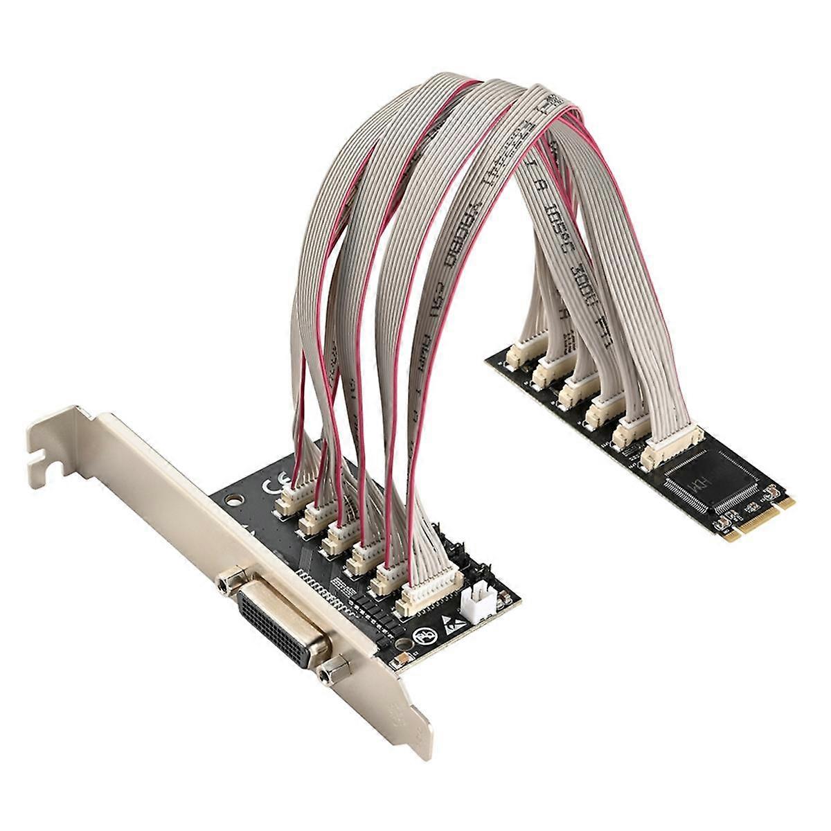 M.2 auf 4 RS232 DB9 Serieller Port und 1 DB25 Paralleler Druckerport LPT1 Multi-Erweiterungskarte B Key M Key NGFF 2280Mm WCH384