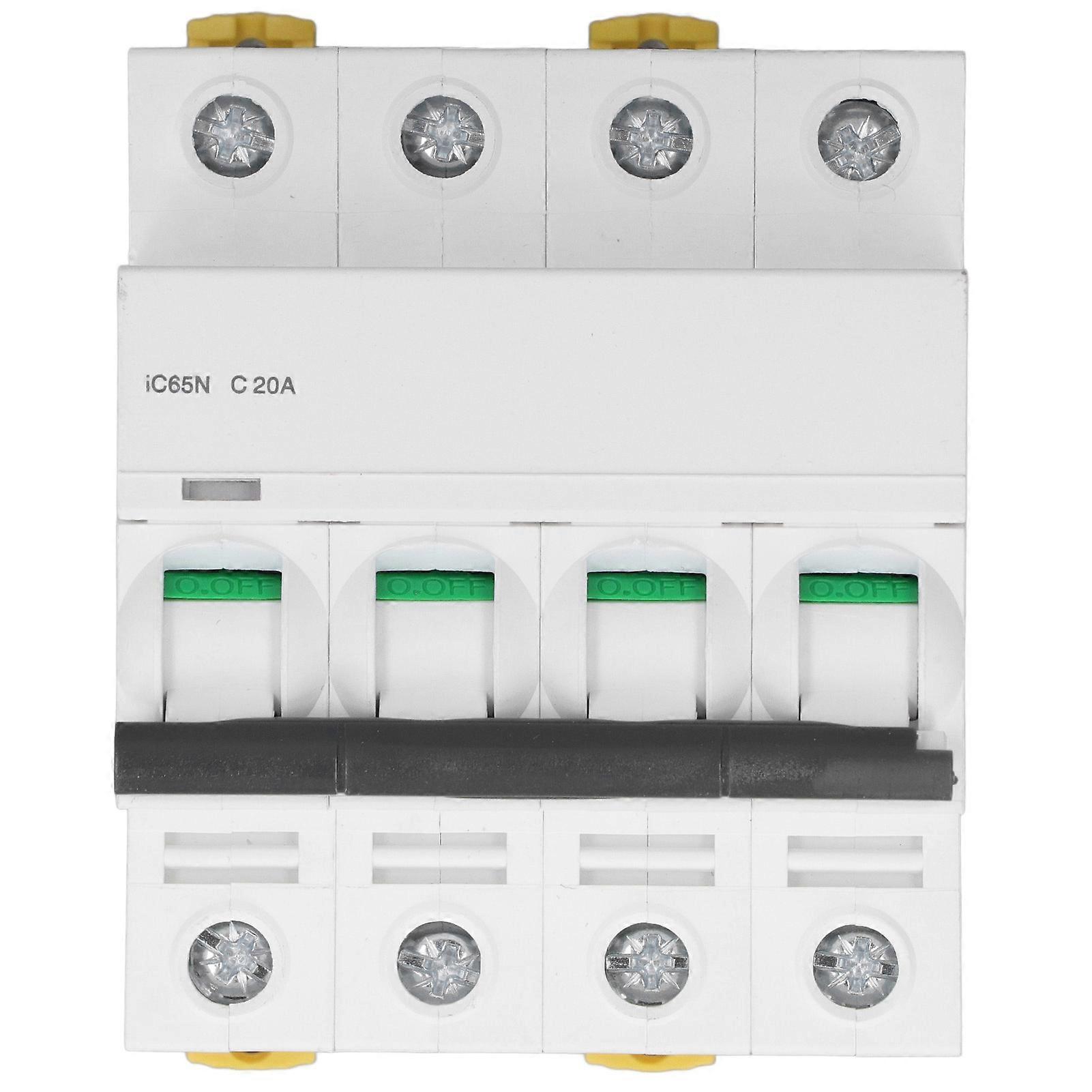 4P Miniature Circuit Breaker Pa66 DIN Rail Mount Circuits Breakers 400V Low Voltage 6000A Breaking CapacityC20A(20A)