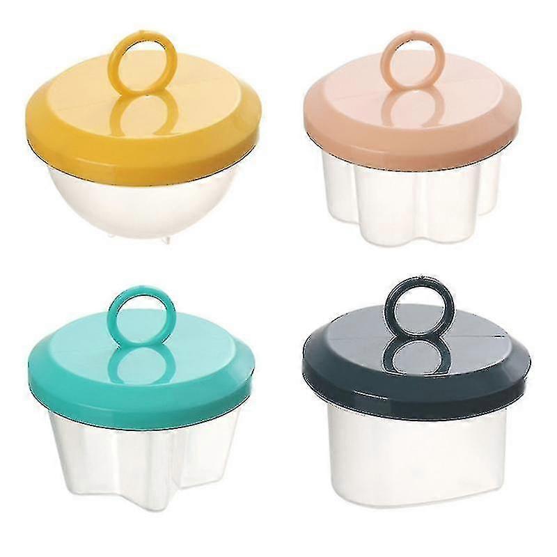 2023 Neue 4 Stück / Satz Nette Eier Boiler Kunststoff Eier Wilderer Set Frühstück Gedämpfte Eierform Eiform Form mit Deckelbürste