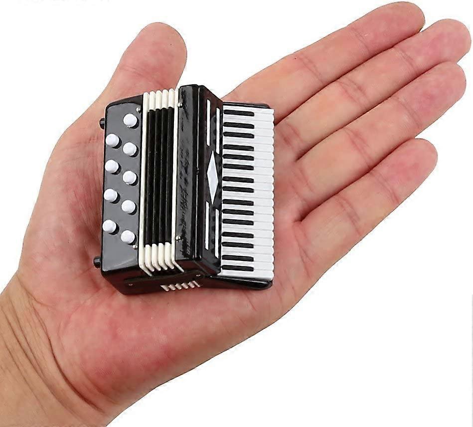 Miniature Accordion with Box Mini Instrument Replica Collectibles Miniature Dollhouse Model Home