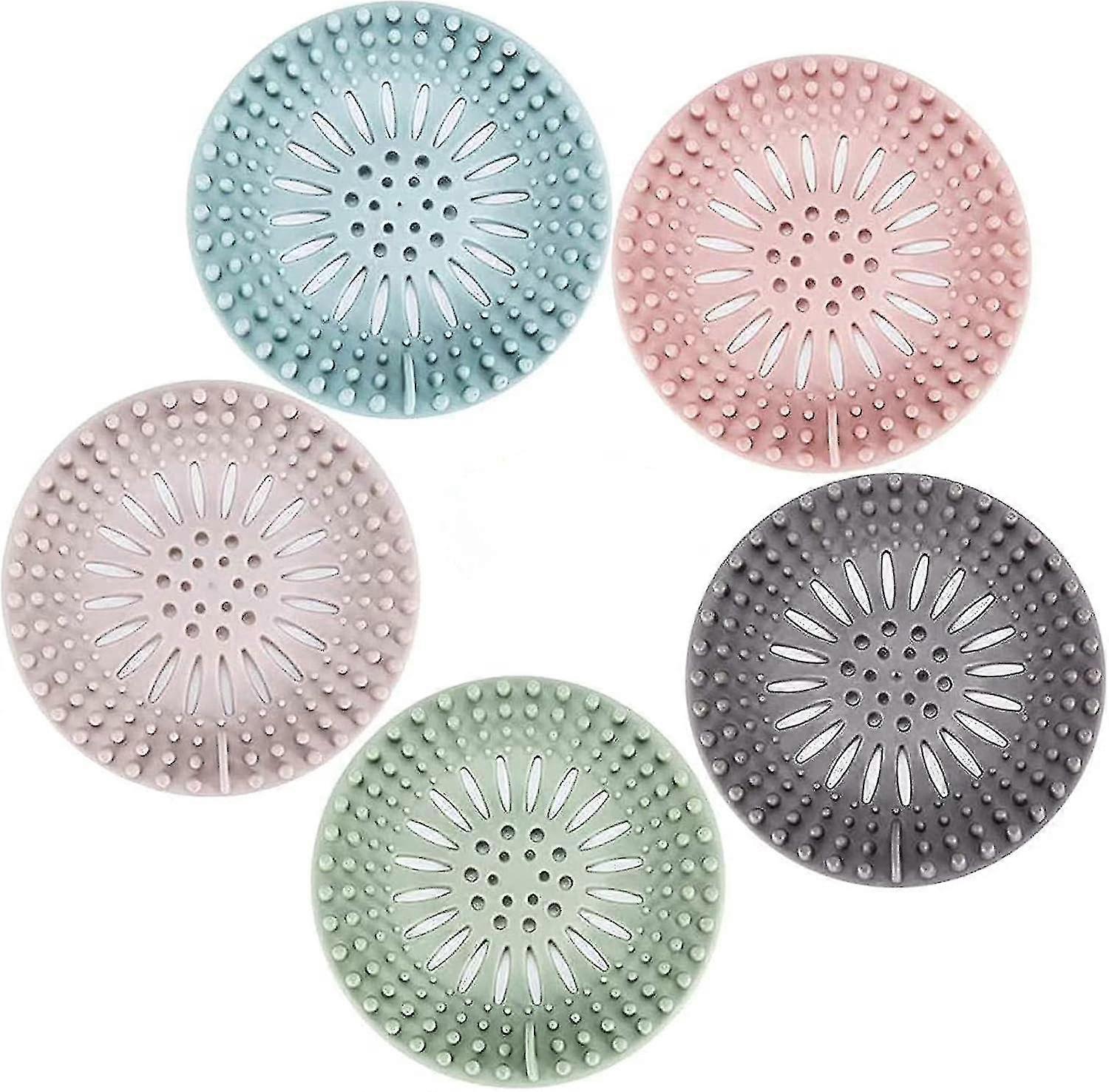 silikon vask gulv avløpsdusj avløpsdeksel hårfilterplugg 5 stykker