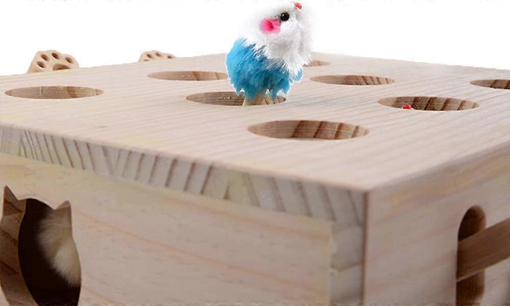 Designed by Lotte Krab- en Speelbol Mila - Kattenspeelgoed - Hout - Bruin - 29,5x29,5x22 cm - Designed by Lotte