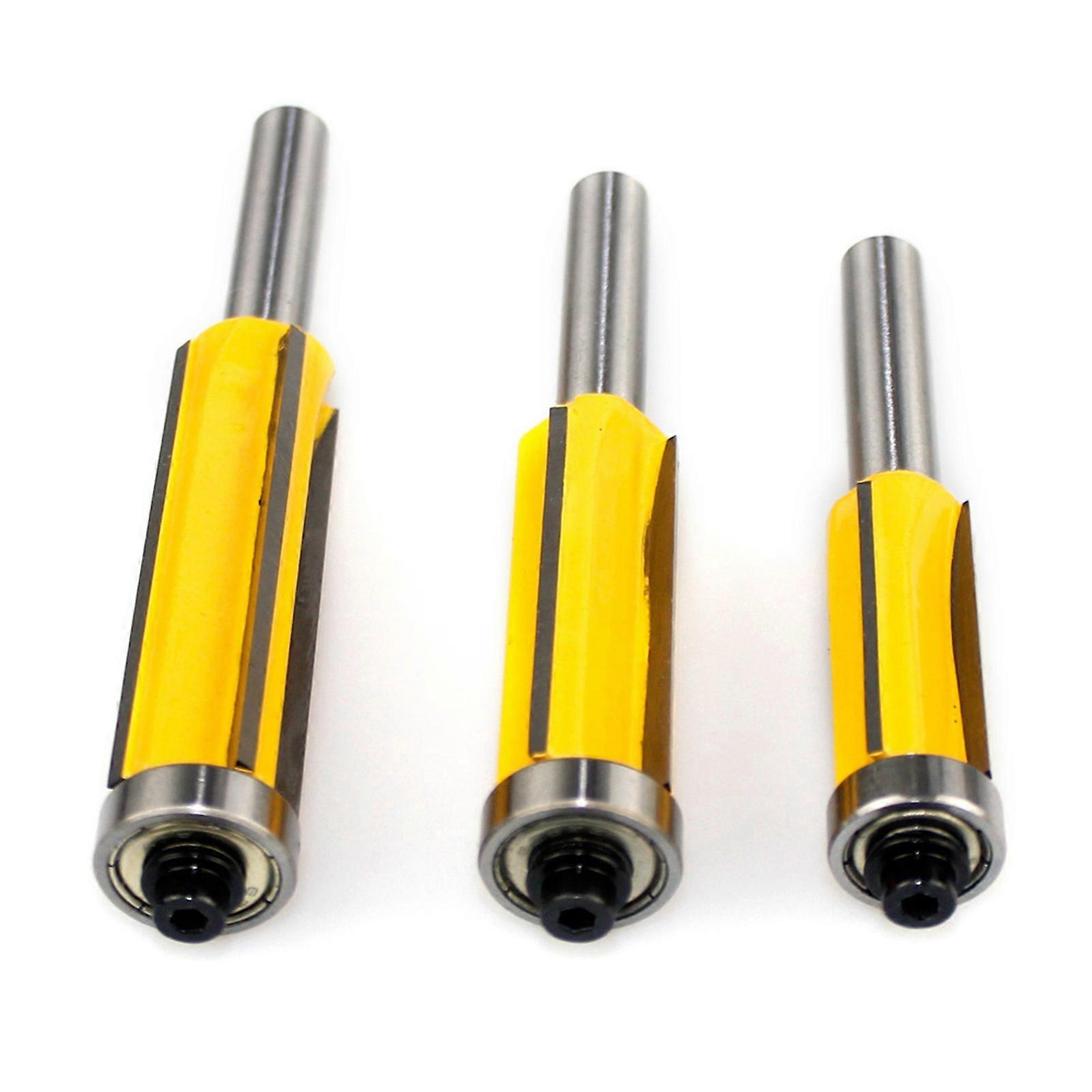 3Pcs 4 Flute Router Bit Cemented Carbide Accurate Smoothly Trimming Woodworking Router Bit YEMAA