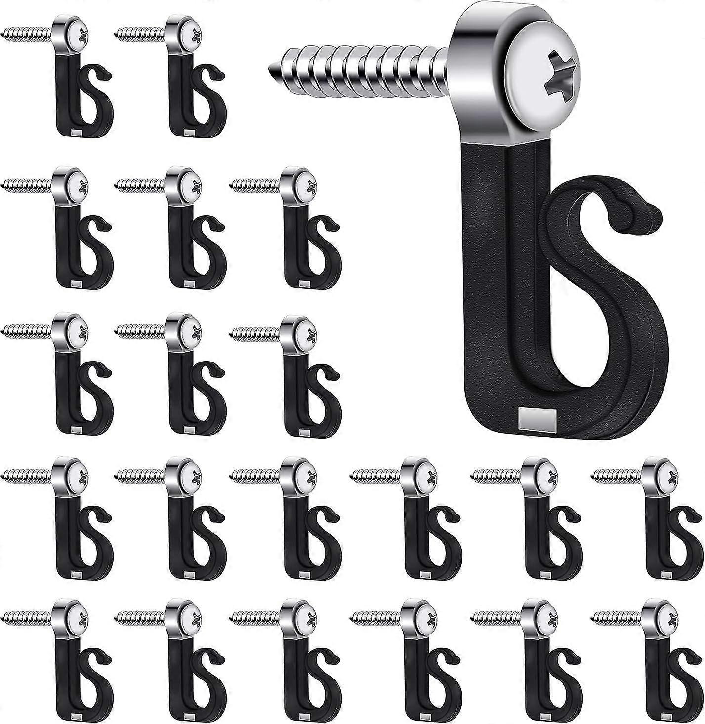 New ModelsLINJOU Screw Hooks, Outdoor Indoor Light Holder Hooks with Drill Bit Q-Hanger Hooks