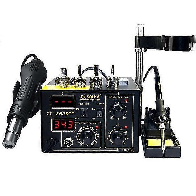 Saike 852D ++ Stazione di saldatura elettrica Pistola ad aria calda 2in1 Kit di saldatura Rilavorazione standard Stazione di saldatura con rack per...