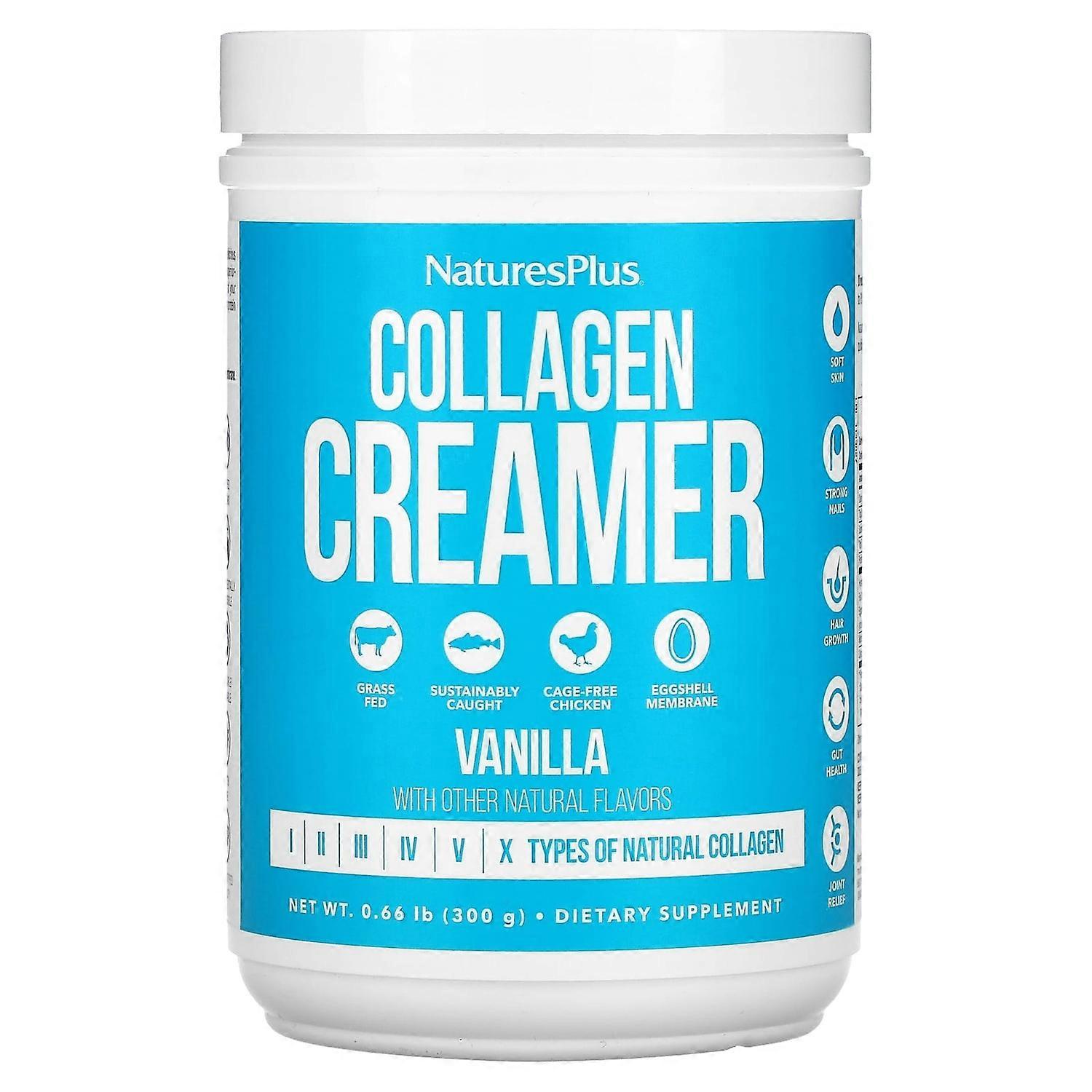NaturesPlus, Collagen Creamer, Vanilla, 0.66 lb (300 g)