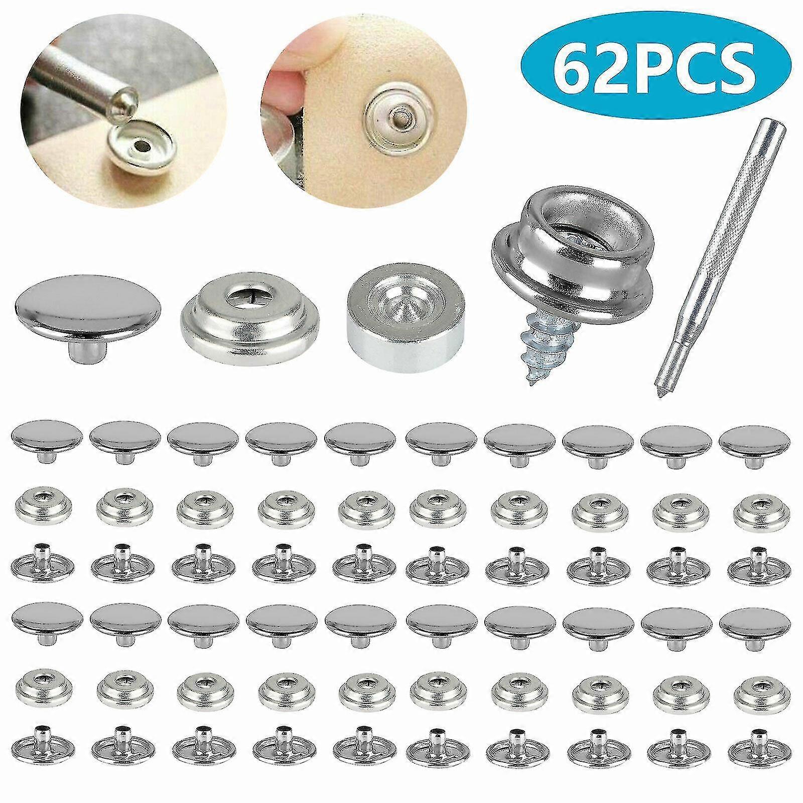 hmwy-62pcs snap fastener kit for boat canvas screw press stud cover