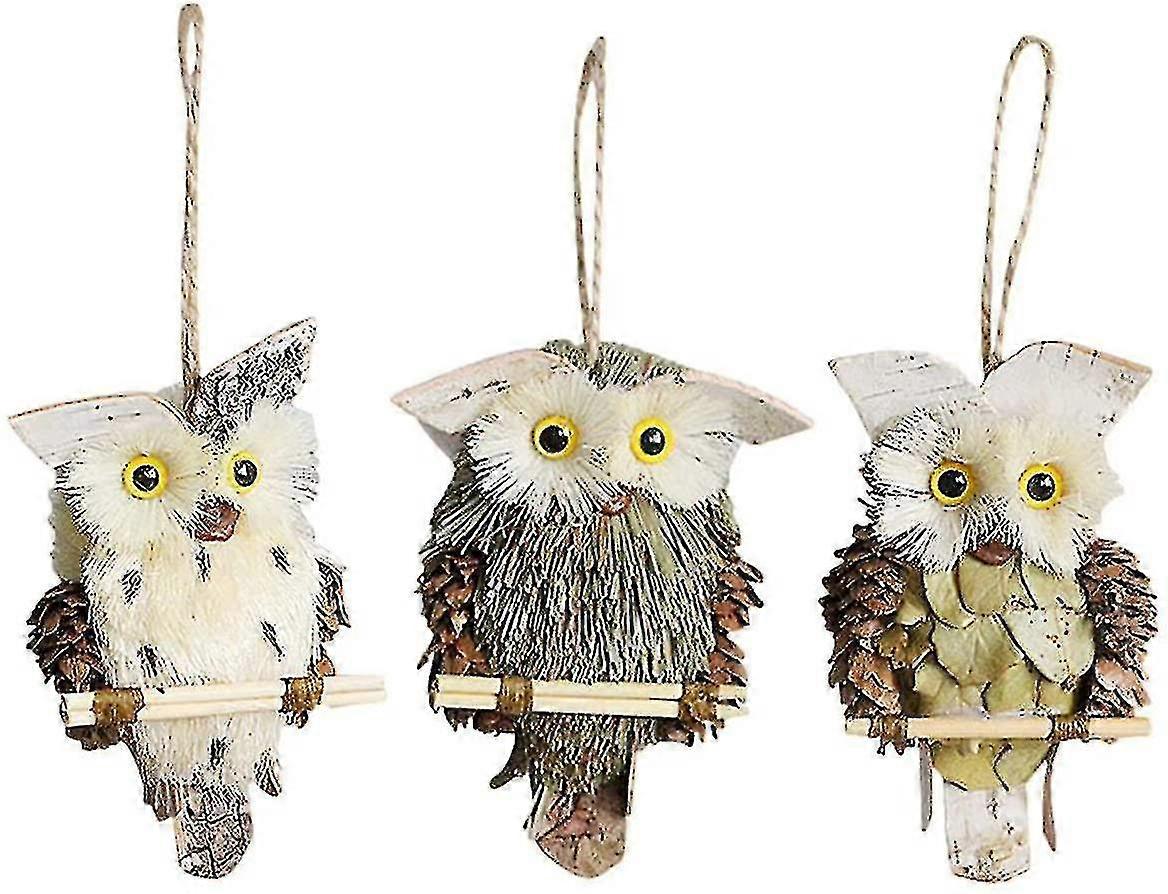 christmas tree pendant simulation three-dimensional owl 3 pieces
