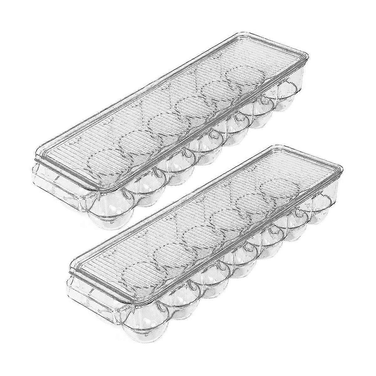 Egg Container 14 Egg Container With Lid Handle, Egg Holder For Refrigerator, Egg Storage Egg Tr