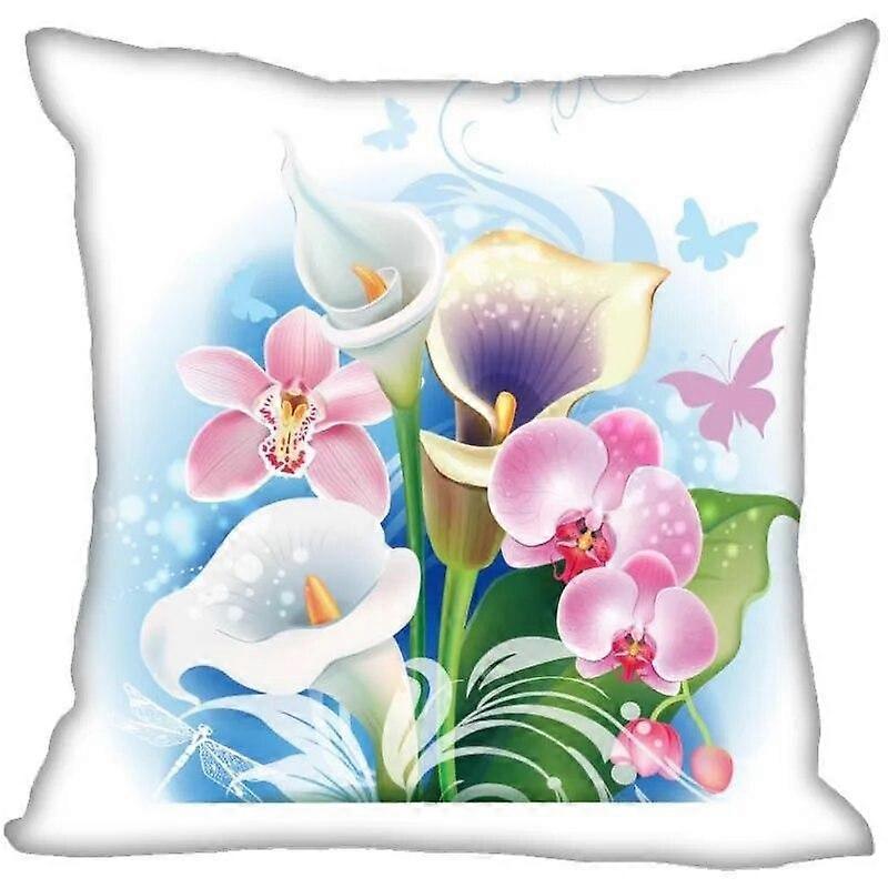 Flower Calla Lily Home Decor Satin Pillowcase Invisible Zipper Throw Design 801jpjcjh