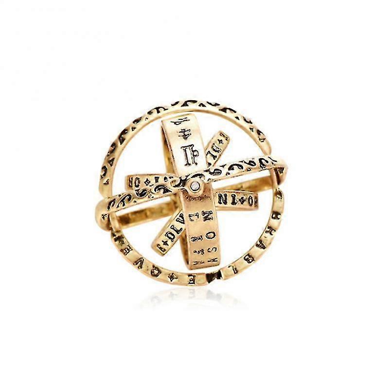 2023 New Copper Astro Ball Ring Retro Creative Luxury Ring Flip Deformation Universe Couple's Vintage