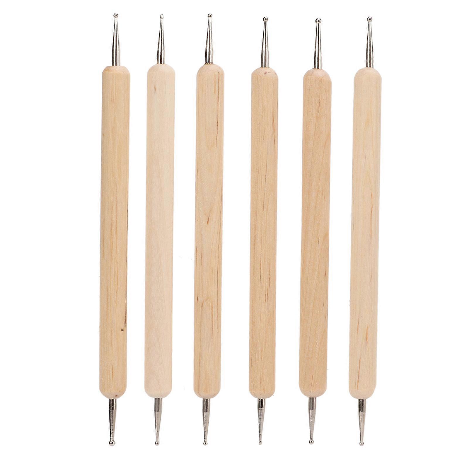 6 Pcs Double End Tracing Dotting Stylus Firm Grip Engraving Stylus Set for Making Sculpture DIY Leather